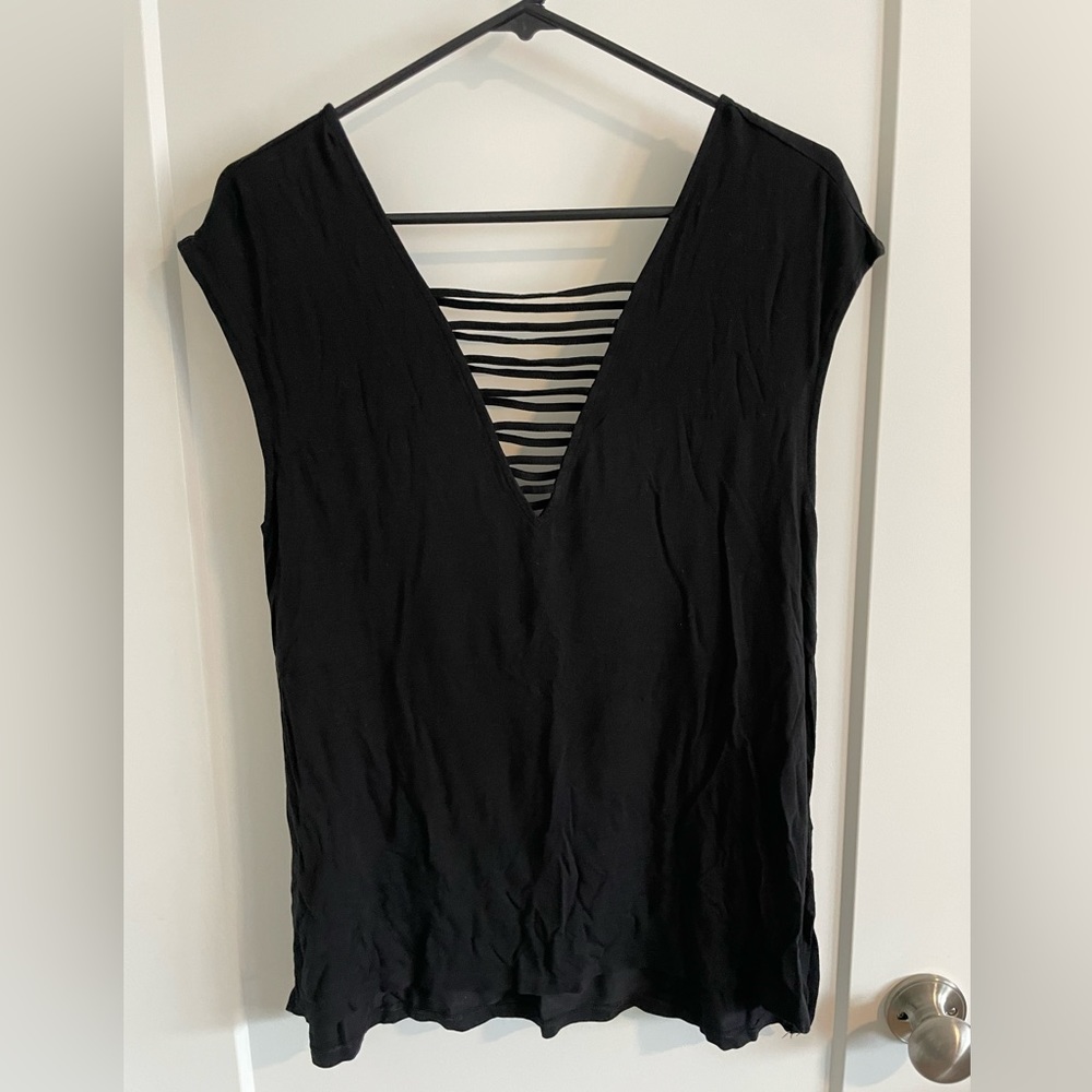 American Eagle Black Cut Out T-shirt